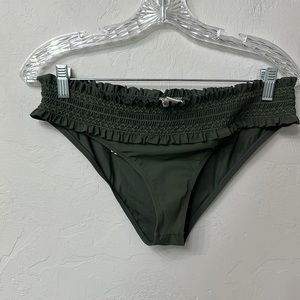 Tory Burch costa hipster olive green bikini bottoms size large. NWT.